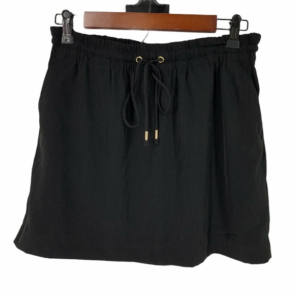 Express Black Drawstring Mini Skirt - Picture 3 of 9